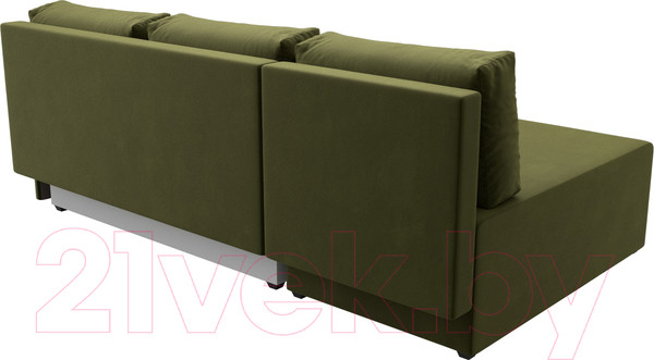 Изображение товара Диван угловой Лига Диванов Поло левый (микровельвет зеленый)