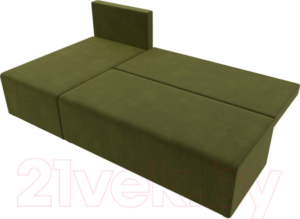 Изображение товара Диван угловой Лига Диванов Поло левый (микровельвет зеленый)