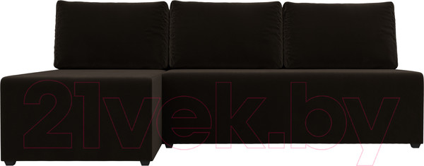 Изображение товара Диван угловой Лига Диванов Поло левый (микровельвет коричневый)