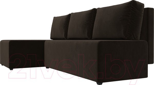 Изображение товара Диван угловой Лига Диванов Поло левый (микровельвет коричневый)