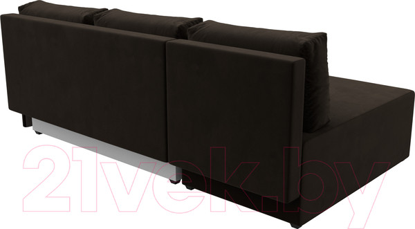 Изображение товара Диван угловой Лига Диванов Поло левый (микровельвет коричневый)