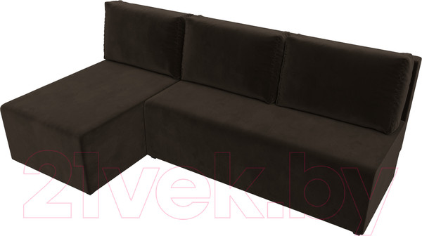 Изображение товара Диван угловой Лига Диванов Поло левый (микровельвет коричневый)