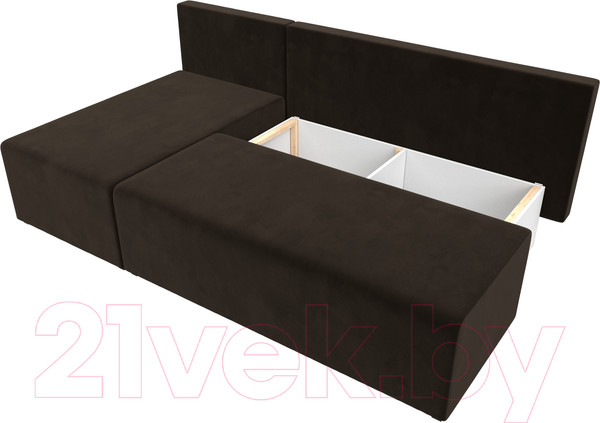 Изображение товара Диван угловой Лига Диванов Поло левый (микровельвет коричневый)
