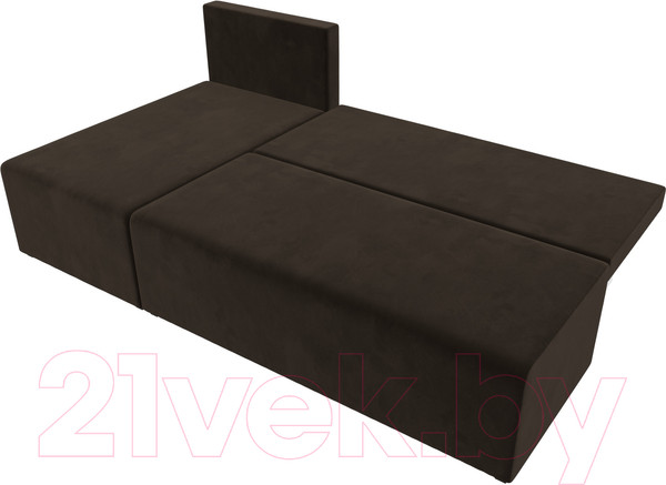 Изображение товара Диван угловой Лига Диванов Поло левый (микровельвет коричневый)