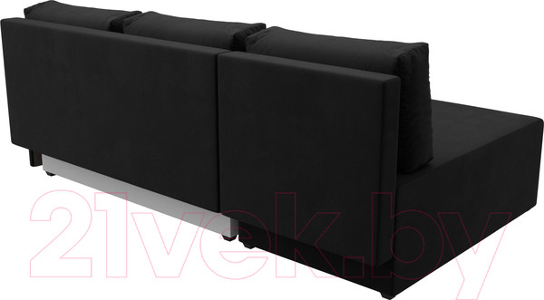 Изображение товара Диван угловой Лига Диванов Поло левый (микровельвет черный)