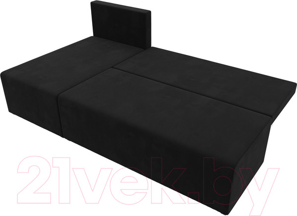 Изображение товара Диван угловой Лига Диванов Поло левый (микровельвет черный)