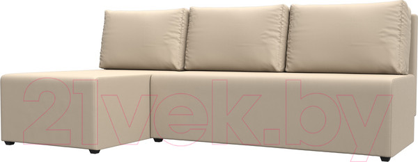 Изображение товара Диван угловой Лига Диванов Поло левый (экокожа бежевый)