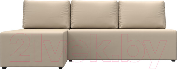 Изображение товара Диван угловой Лига Диванов Поло левый (экокожа бежевый)
