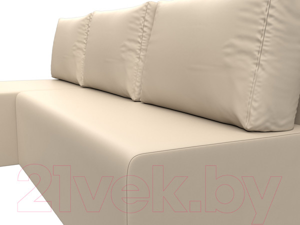 Изображение товара Диван угловой Лига Диванов Поло левый (экокожа бежевый)