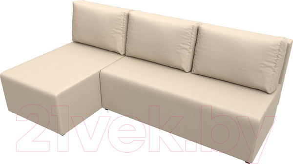 Изображение товара Диван угловой Лига Диванов Поло левый (экокожа бежевый)