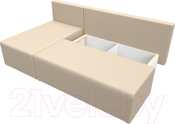 Изображение товара Диван угловой Лига Диванов Поло левый (экокожа бежевый)