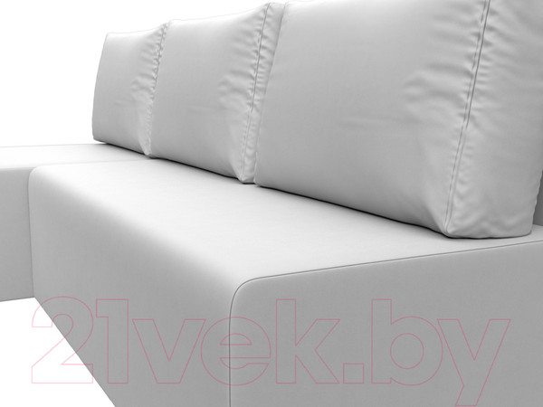 Изображение товара Диван угловой Лига Диванов Поло левый (экокожа белый)