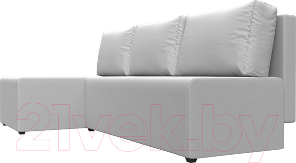 Изображение товара Диван угловой Лига Диванов Поло левый (экокожа белый)
