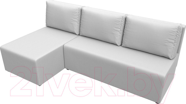 Изображение товара Диван угловой Лига Диванов Поло левый (экокожа белый)