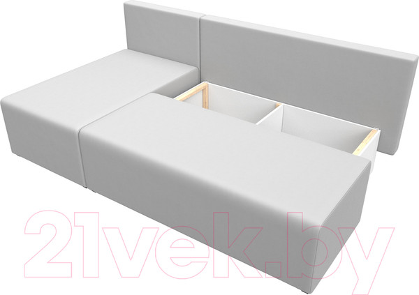 Изображение товара Диван угловой Лига Диванов Поло левый (экокожа белый)