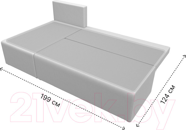Изображение товара Диван угловой Лига Диванов Поло левый (экокожа белый)