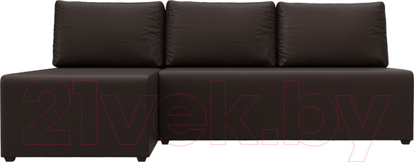 Изображение товара Диван угловой Лига Диванов Поло левый (экокожа коричневый)