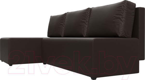 Изображение товара Диван угловой Лига Диванов Поло левый (экокожа коричневый)