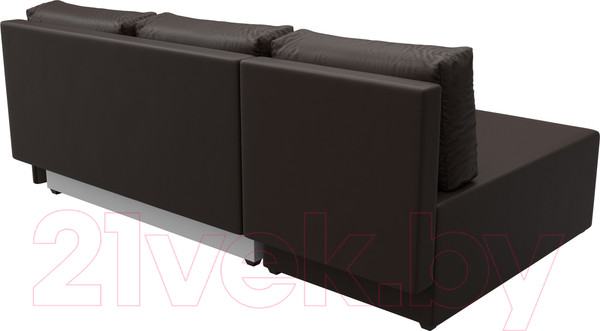 Изображение товара Диван угловой Лига Диванов Поло левый (экокожа коричневый)