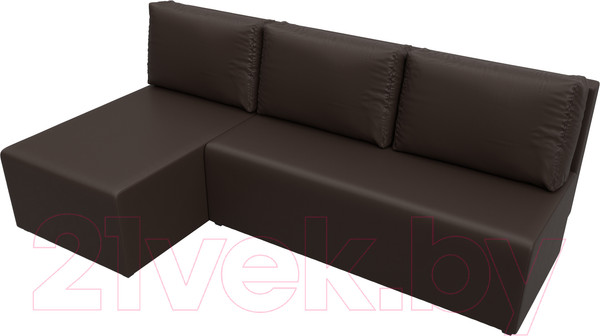 Изображение товара Диван угловой Лига Диванов Поло левый (экокожа коричневый)