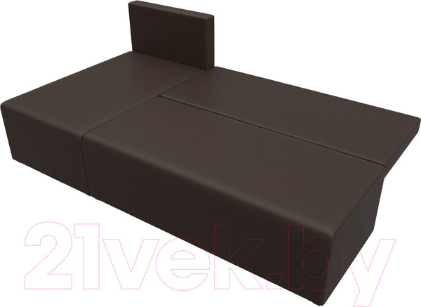 Изображение товара Диван угловой Лига Диванов Поло левый (экокожа коричневый)