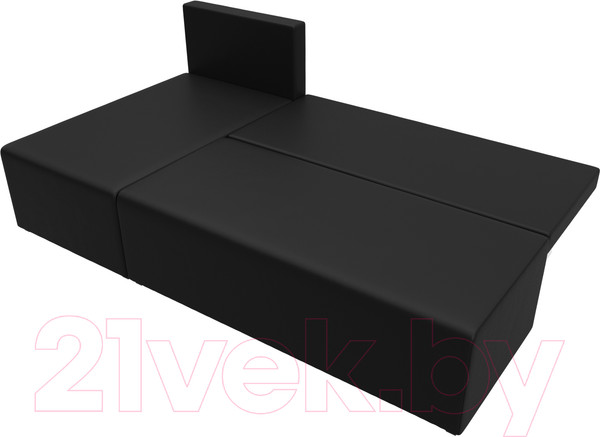 Изображение товара Диван угловой Лига Диванов Поло левый (экокожа черный)