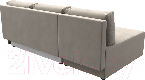 Изображение товара Диван угловой Лига Диванов Поло левый (микровельвет бежевый)