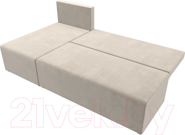 Изображение товара Диван угловой Лига Диванов Поло левый (микровельвет бежевый)