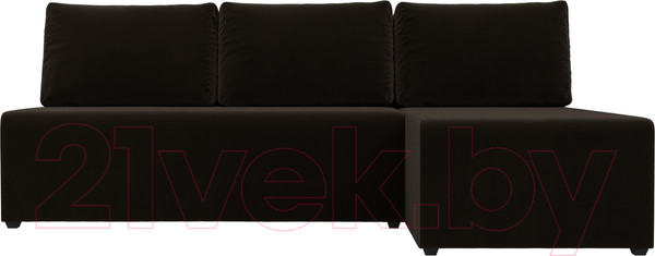 Изображение товара Диван угловой Лига Диванов Поло правый (микровельвет коричневый)