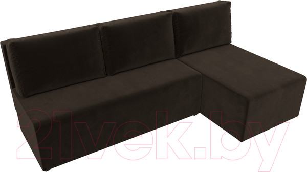 Изображение товара Диван угловой Лига Диванов Поло правый (микровельвет коричневый)