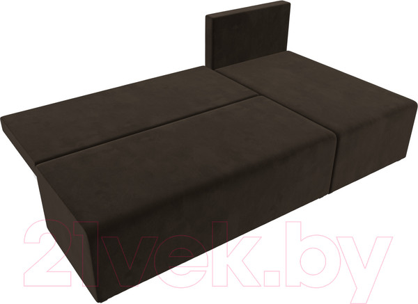 Изображение товара Диван угловой Лига Диванов Поло правый (микровельвет коричневый)