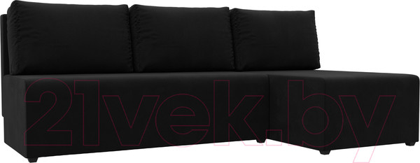 Изображение товара Диван угловой Лига Диванов Поло правый (микровельвет черный)