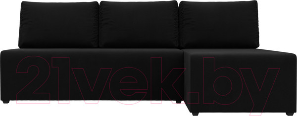 Изображение товара Диван угловой Лига Диванов Поло правый (микровельвет черный)