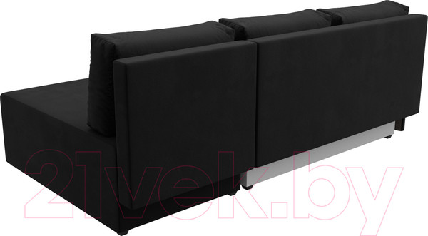 Изображение товара Диван угловой Лига Диванов Поло правый (микровельвет черный)