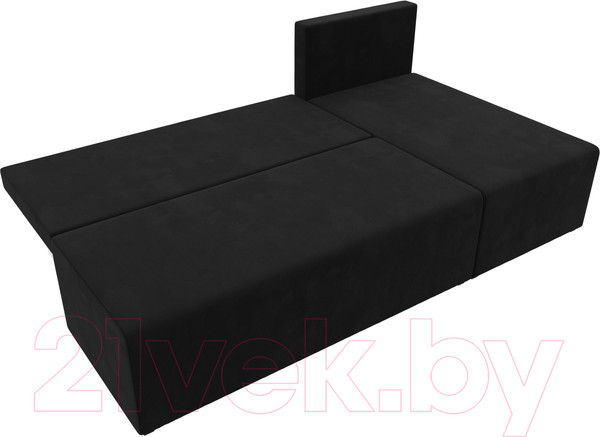 Изображение товара Диван угловой Лига Диванов Поло правый (микровельвет черный)