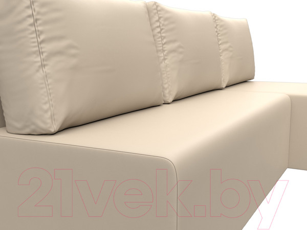 Изображение товара Диван угловой Лига Диванов Поло правый (экокожа бежевый)