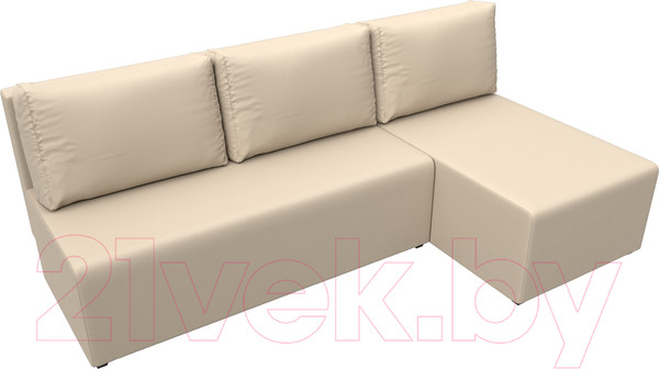 Изображение товара Диван угловой Лига Диванов Поло правый (экокожа бежевый)