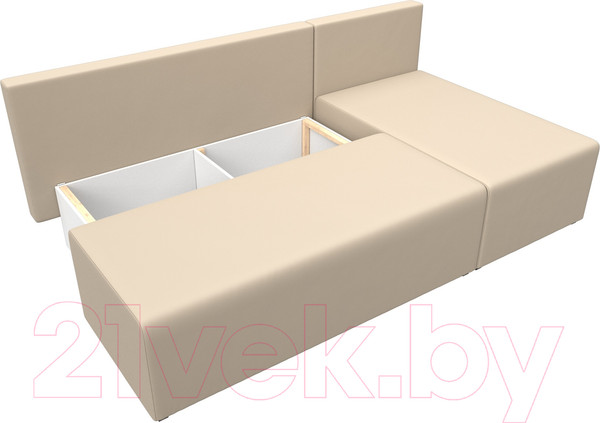 Изображение товара Диван угловой Лига Диванов Поло правый (экокожа бежевый)