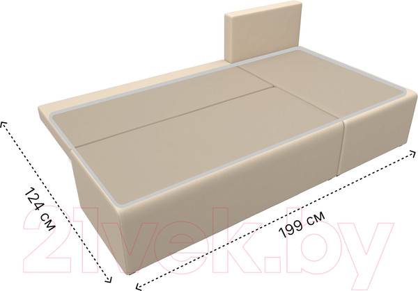 Изображение товара Диван угловой Лига Диванов Поло правый (экокожа бежевый)