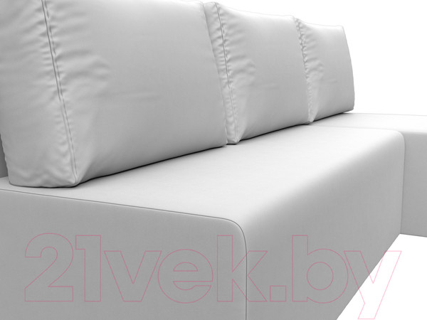 Изображение товара Диван угловой Лига Диванов Поло правый (экокожа белый)