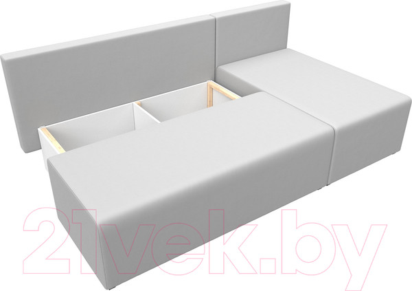 Изображение товара Диван угловой Лига Диванов Поло правый (экокожа белый)