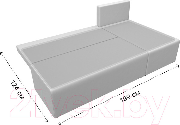 Изображение товара Диван угловой Лига Диванов Поло правый (экокожа белый)