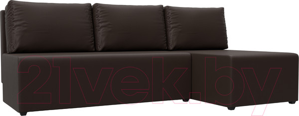 Изображение товара Диван угловой Лига Диванов Поло правый (экокожа коричневый)