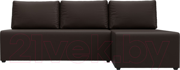 Изображение товара Диван угловой Лига Диванов Поло правый (экокожа коричневый)