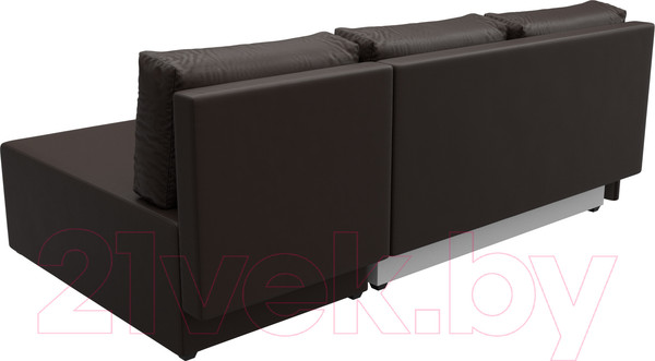 Изображение товара Диван угловой Лига Диванов Поло правый (экокожа коричневый)