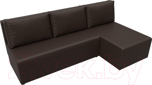 Изображение товара Диван угловой Лига Диванов Поло правый (экокожа коричневый)