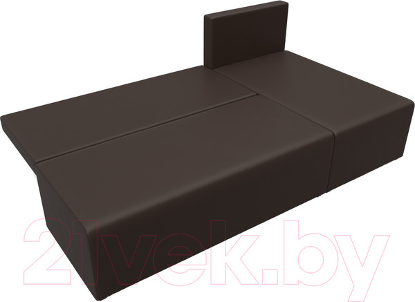 Изображение товара Диван угловой Лига Диванов Поло правый (экокожа коричневый)