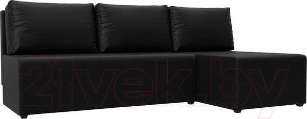 Изображение товара Диван угловой Лига Диванов Поло правый (экокожа черный)