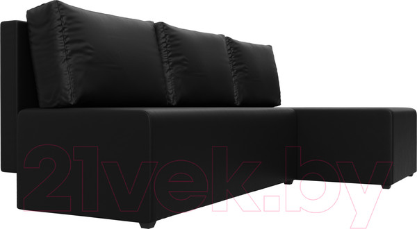 Изображение товара Диван угловой Лига Диванов Поло правый (экокожа черный)