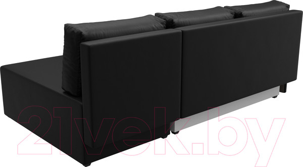 Изображение товара Диван угловой Лига Диванов Поло правый (экокожа черный)